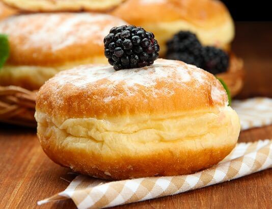 Blackberry jam doughnuts